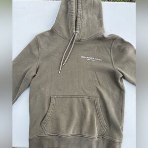 Abercrombie & Fitch Men's Khaki Hoodie Sweater